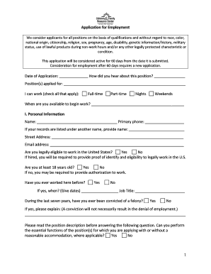 Employment Application Form