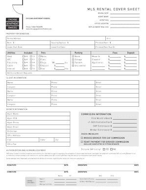 Chicago Apartment Finders Rental Cover Sheet