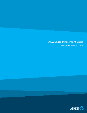 ANZ Share Investment Loan Application Form