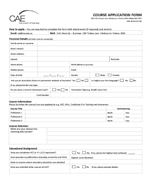 Course Application Form