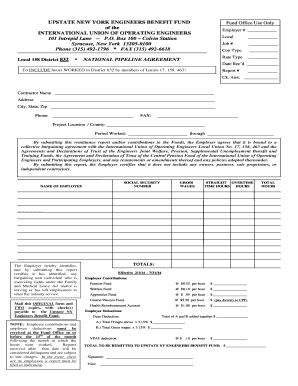 Upstate New York Engineers Benefit Fund Remittance Report