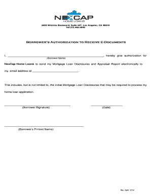 Borrower's Authorization to Receive E-Documents