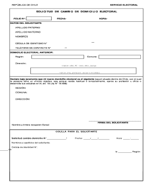 Solicitud de Cambio de Domicilio Electoral