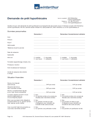 Demande de prêt hypothécaire