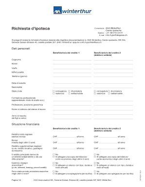 Richiesta d’ipoteca