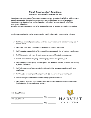 Small Group Member Commitment Form