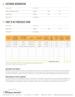 Agricultural Ventilation Pre-Qualification bFormb - Efficiency Vermont