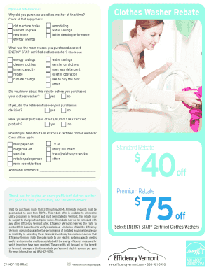 ENERGY STAR Clothes Washer Rebate Form