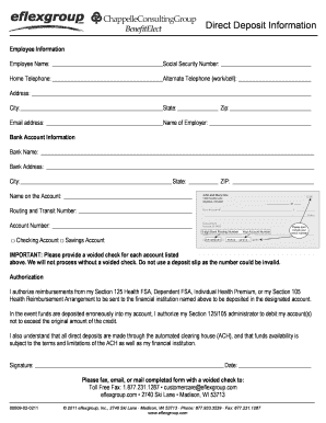 Direct Deposit Authorization Form