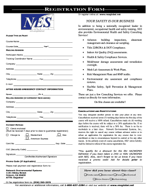 NES Training Registration Form