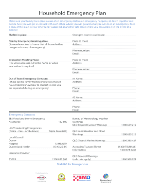 Household Emergency Plan
