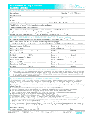 Pfizer RxPathways Group B Medicine Enrollment Form