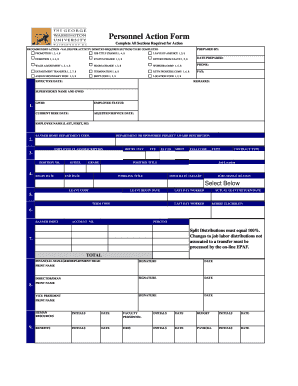 Personnel Action Form