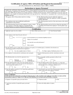 Certification of Agency Offer of Position
