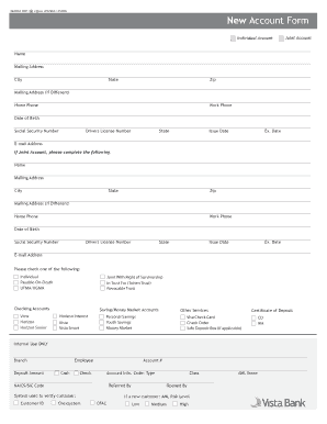 New Account Form