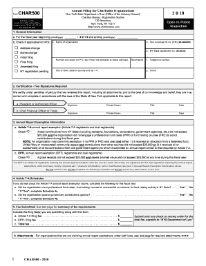 New York Charitable Organization Annual Filing Form CHAR500