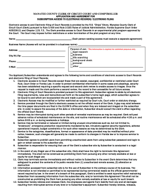 Manatee County Electronic Records Access Agreement