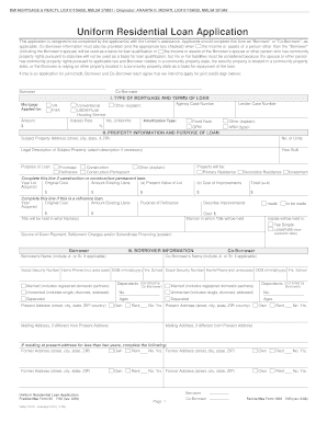 Uniform Residential Loan Application