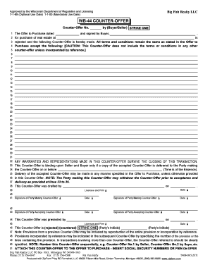Wisconsin Real Estate Counter-Offer Form