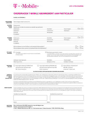 Overdragen T-Mobile abonnement aan particulier
