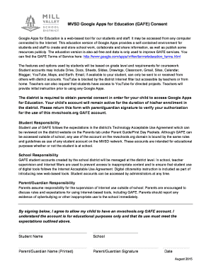 Google Apps for Education Consent Form