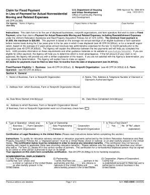 Claim for Fixed Payment