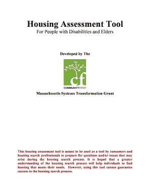 Housing Assessment Tool for Disabilities and Elders