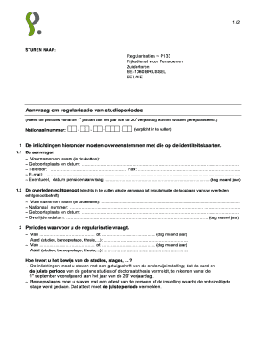 Aanvraag om regularisatie van studieperiodes