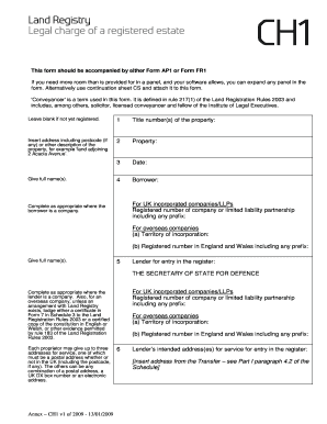 UK Legal Charge Form CH1