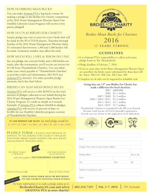 Birdies For Charity Pledge Form