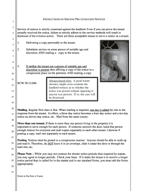 Notice to Pay Rent or Vacate