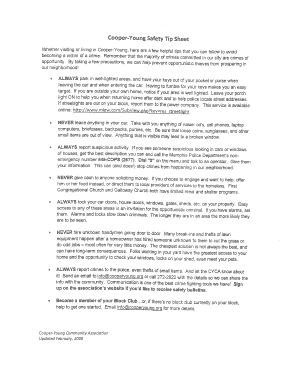 Memphis Police Department Household Inventory Form