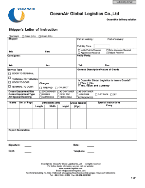 Shipper's Letter of Instruction