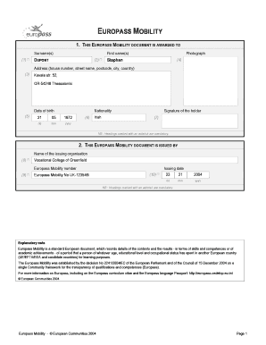 Europass Mobility Document