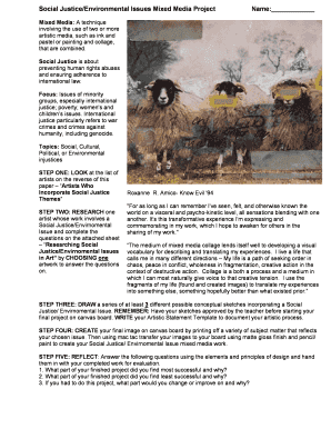 Social Justice/Environmental Issues Mixed Media Project