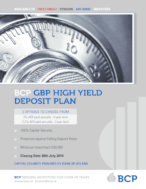 BCP GBP High Yield Deposit Plan Application Form