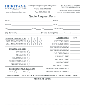 Building Quote Request Form
