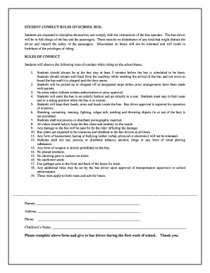 Student Conduct Rules on School Bus