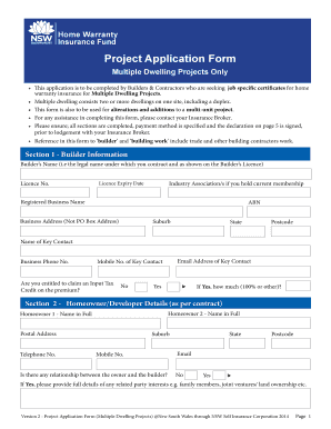 Home Warranty Insurance Project Application Form