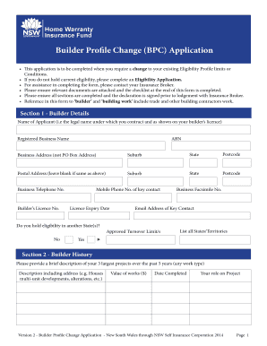 Builder Profile Change Application