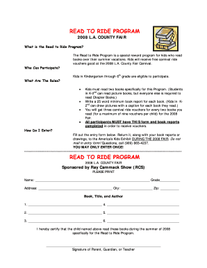 Read to Ride Program 2008 LA County Fair
