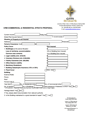 Residential Commercial Strata Insurance Proposal