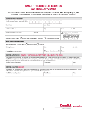 Smart Thermostat Rebate Application