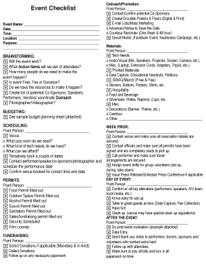 Event Planning Checklist Template