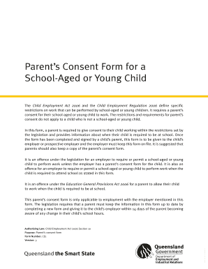 Parent’s Consent Form for Child Employment