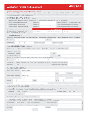 BOC Trading Account Application