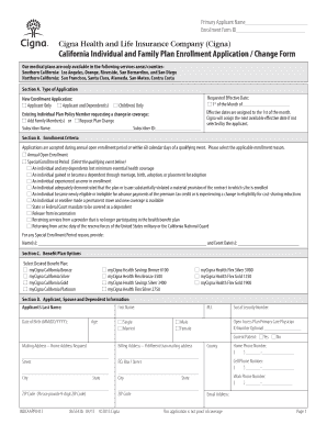 California Individual and Family Plan Enrollment Application