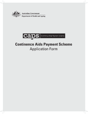 Continence Aids Payment Scheme Application Form