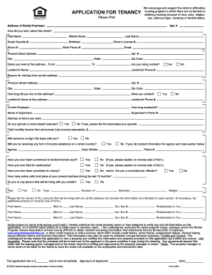 Application for Tenancy