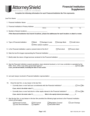 Financial Institution Representation Form